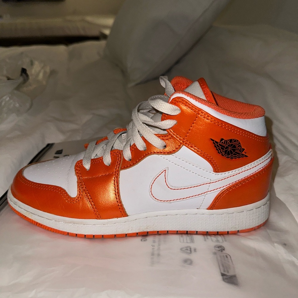 Jordan Kids Orange and White Sneakers